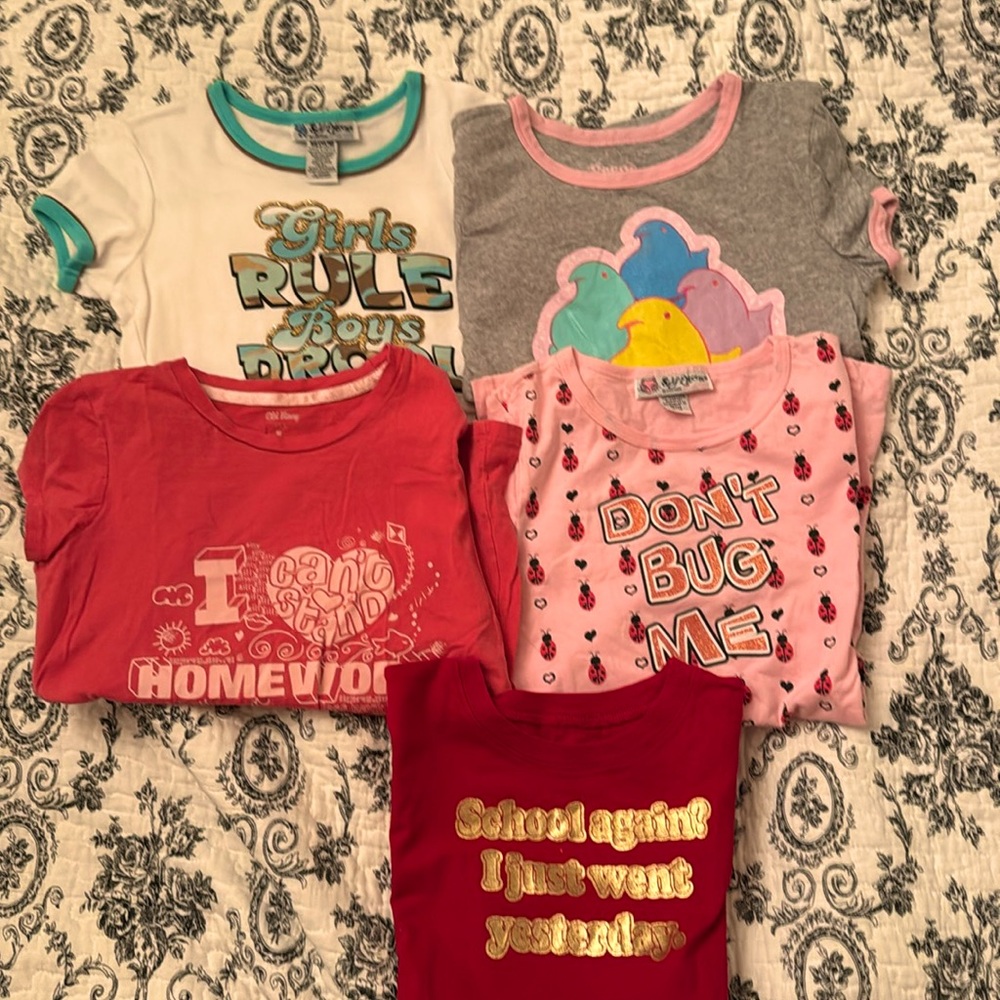 Lot of 5 Girls Graphic Tees